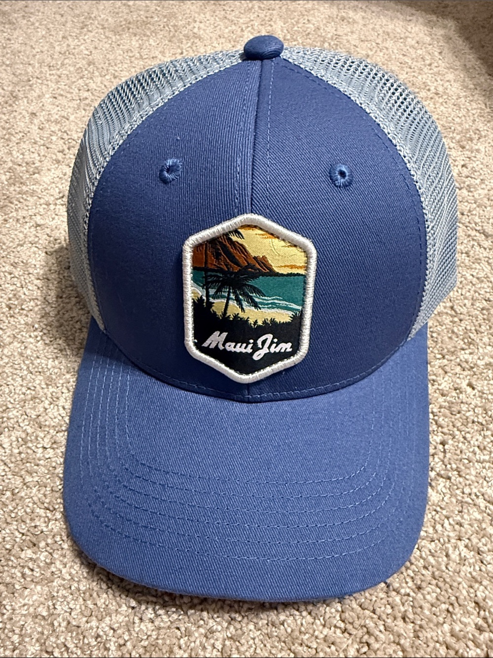 Maui Jim Trucker Hat with Hawaii Beach Patch